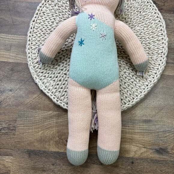 Blabla Confetti Unicorn Knit Doll Plush Lovey 18” - Picture 4 of 6